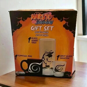 Naruto Shippuden ABYstyle Gift Set – Glass, Shot Glass & Espresso Mug NEW